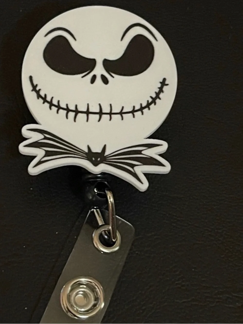 Jack Skellington Halloween Badge Reel - White and Black